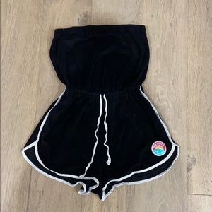 Hollister strapless black romper size small